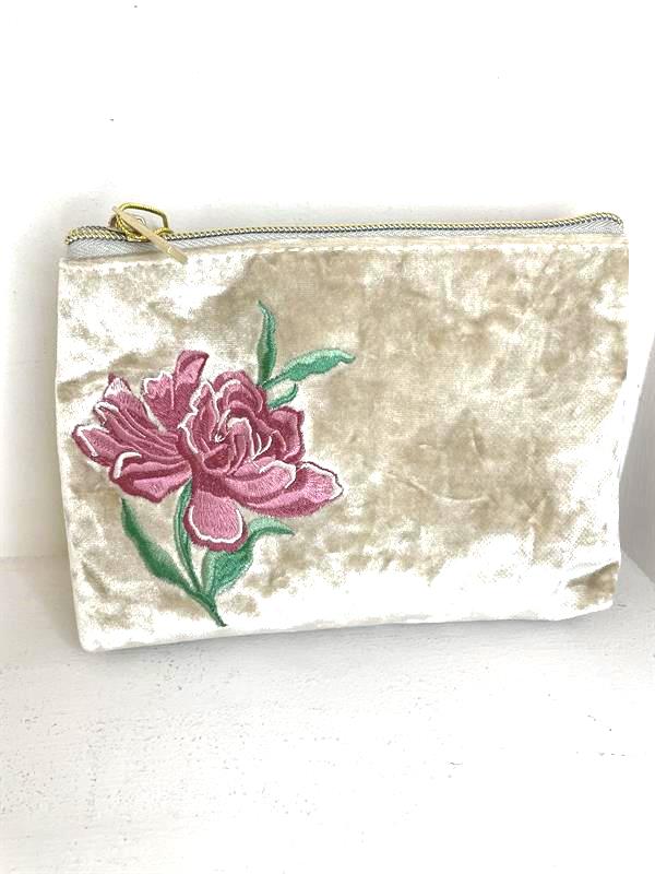 Floral crushed velvet bag