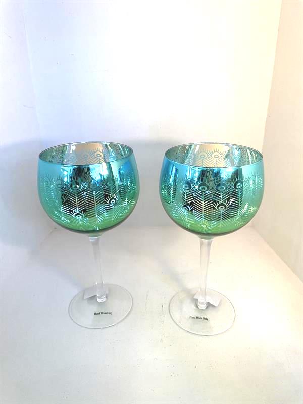 Peacock Gin Glass set2