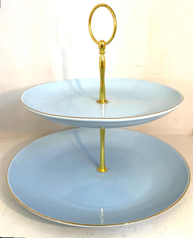 2 tier cake stand blue