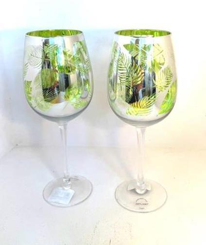 Tropical Leaves Wine Glass 2set