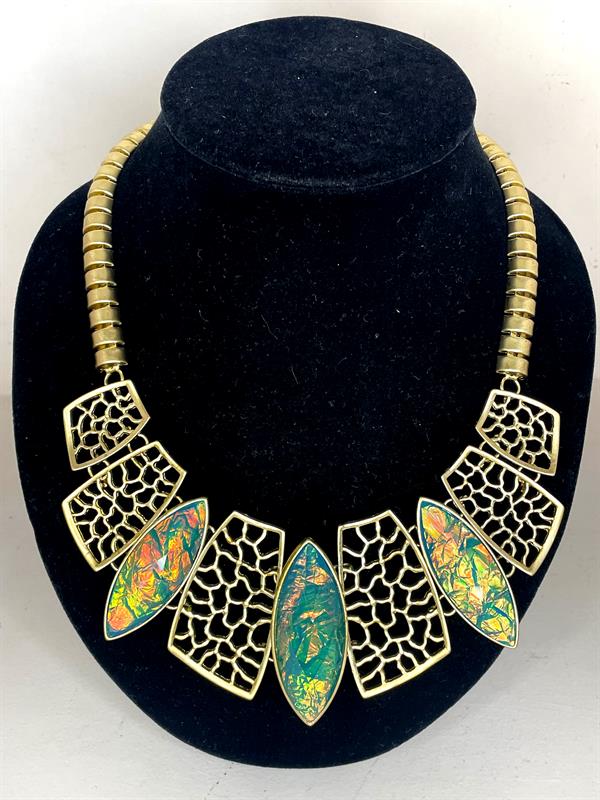 Necklace - gold/turquoise