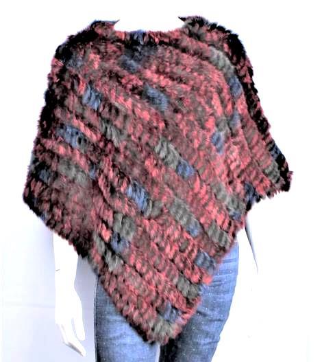 Rabbit fur poncho